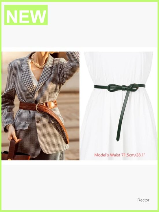 Adjustable Faux Leather Skinny Waist Belt - Tie Knot Fashion Strap main image 5